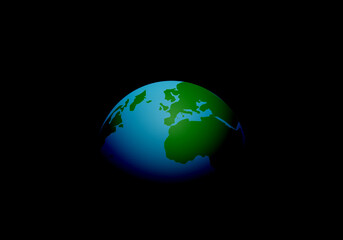 Hemisferio norte del planeta Tierra alumbrado en la oscuridad. La Tierra en el espacio