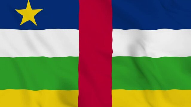 realistic Central African Republic waving flag. smooth 4k video seemless loop 