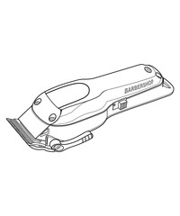 Obraz premium black and white and colorful hair clippers illustration