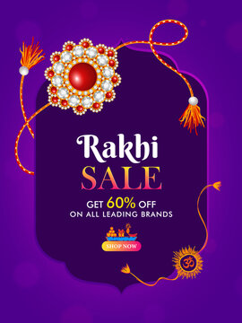 Vector illustration of realistic rakhi, Rakhi sale design concept. Happy Raksha Bandhan.