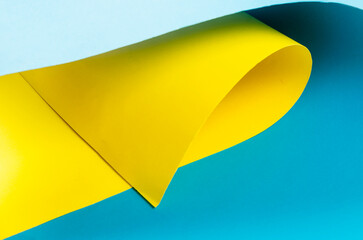 yellow and blue paper background. Colors and symbols of Ukraine.