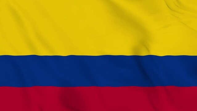 realistic Colombia waving flag. smooth 4k video seemless loop 