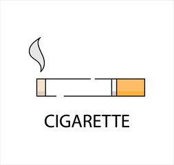 Cigarette concept line icon vector on white bakcground illustration vector