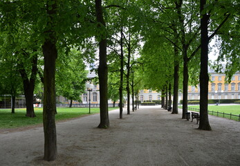 Park in Spring in the Old Town of Bonn, North Rhine - Westphalia