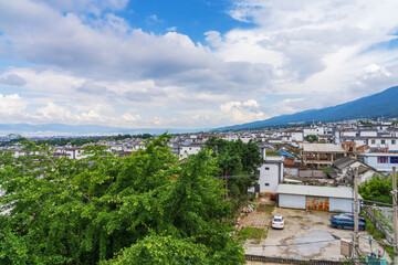 Overlooking the ancient buildings and scenic spots of Dali ancient city in Yunnan Province, China