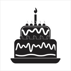 birthday cake icon vector design template