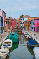Fototapeta na wymiar Burano canals, Venice, Italy