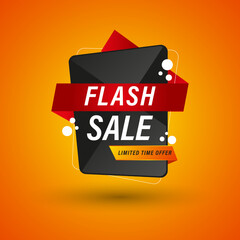 Flash sale banner template design. vector illustration.