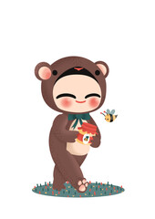 enfant déguisé.e en ours