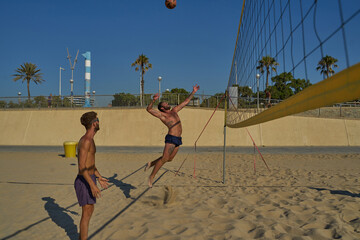 technical details of a beach volleyball match