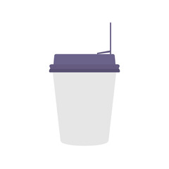 Paper Cup Flat Illustration. Clean Icon Design Element on Isolated White Background