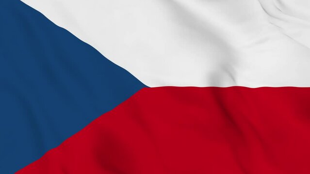 realistic Czech Republic waving flag. smooth 4k video seemless loop 