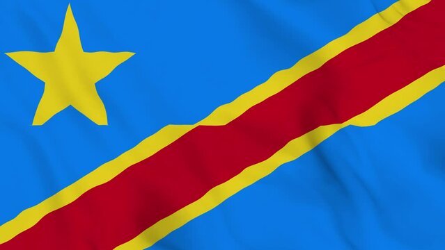 realistic Democratic Republic of the Congo waving flag. smooth 4k video seemless loop 