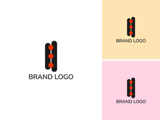 ILLUSTRATION ABSTRACT LINE WITH DOT BUSINESS LOGO DESIGN VECTOR