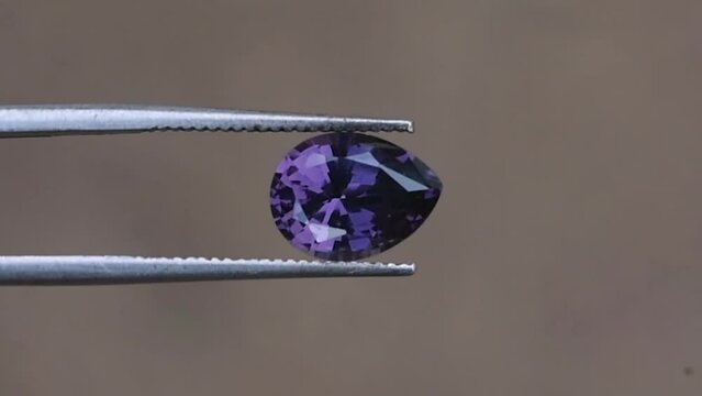 Pear shape purple spinel Sri Lanka