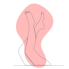 legs drawing by one continuous line vector