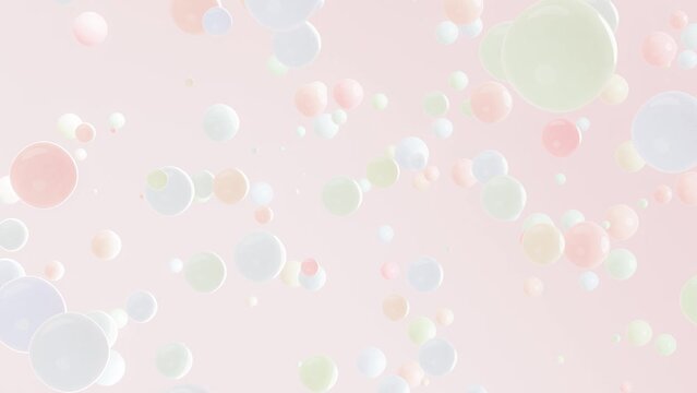 Abstract background with colorful ball levitating. Designed in pastel tone. 3D Render.