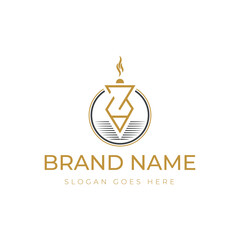 Premium Hookah Logo Design, Hookah with Letter A in it