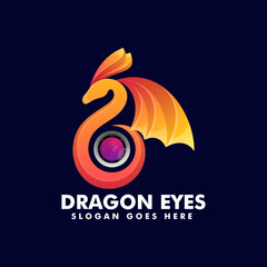 Vector Logo Illustration Dragon Gradient Colorful Style.