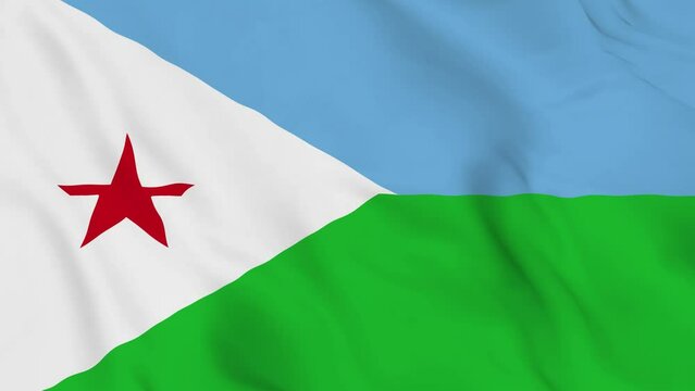 realistic Republic of Djibouti waving flag. smooth 4k video seemless loop 