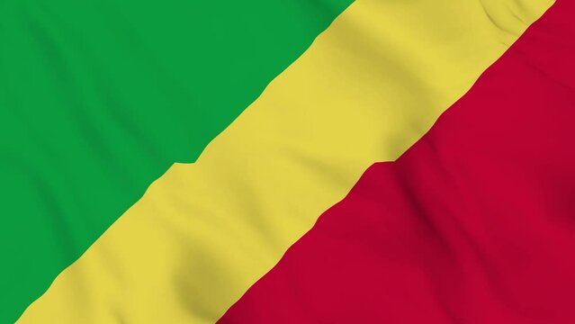 realistic Republic of the Congo waving flag. smooth 4k video seemless loop. Congo-Brazzaville