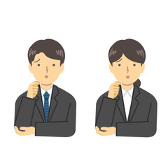 会社員男女　：　疑問