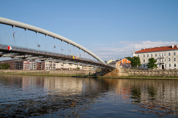 Father Bernatek’s Bridge (Kładka Ojca Bernatka). Pedestrian and bicycle bridge over the Vistula...
