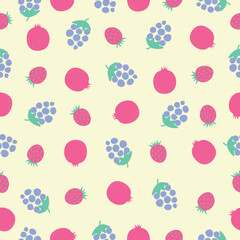 food vector bright fruits and berries seamless pattern