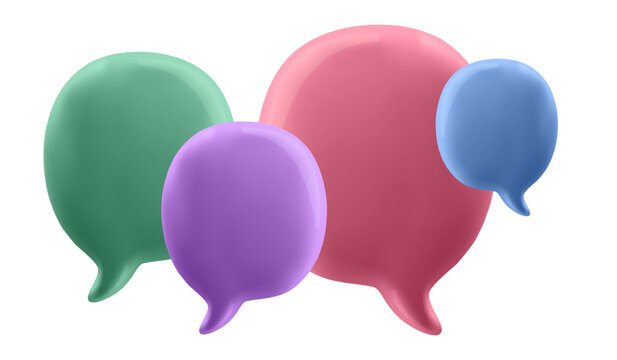 3d talking cloud, shiny cloud foam. 3d talking ballon. Cload foam illustration.