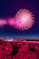 Feuerwerk am Ostsee Strand 