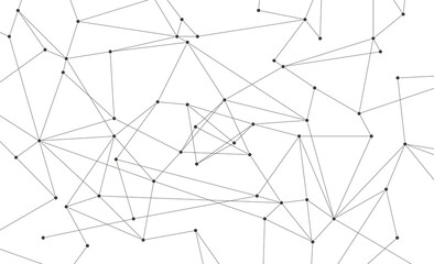 Abstract polygonal network connected dots and lines background template. Blockchain linked global graphic vector.