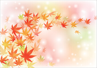 Fototapeta premium 手描き、水彩、紅葉フレームデザイン