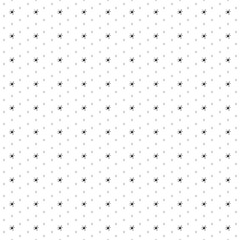 Square seamless background pattern from geometric shapes are different sizes and opacity. The pattern is evenly filled with small black blot symbols. Vector illustration on white background