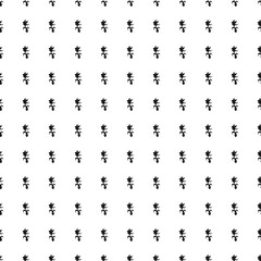 Square seamless background pattern from black carnivorous plant symbols. The pattern is evenly filled. Vector illustration on white background
