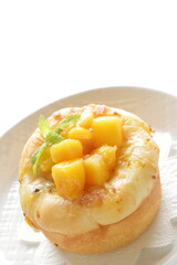 Freshness mango and herbal bun for gourmet breakfast