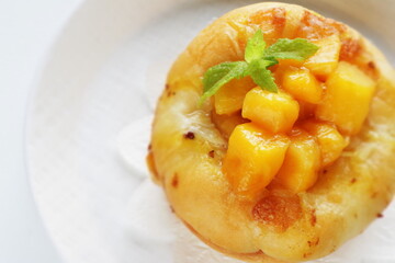 Freshness mango and herbal bun for gourmet breakfast