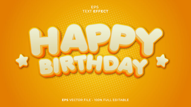 Editable happy birthday text effect