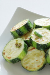 Korean food, pan fried zucchini for comfort food image