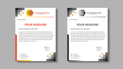 Professional business letterhead vector template design. Vector design illustration. Business style print ready letterhead for your corporate project.