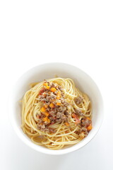 Homemade meat sauce spaghetti, for Italian pasta meal 
