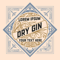 Whiskey label with old frames