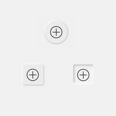 Fototapeta premium Neomorphic ui and ux design elements social media button in neomorphism style trend digital circle