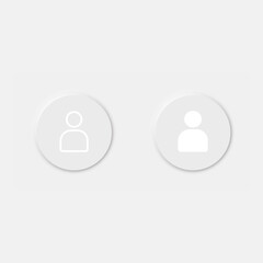 User icon button in neomorphism style trend digital circle