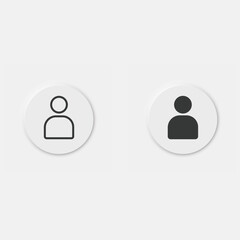 Neumorphic profile icon button.user icon. human person symbol. social profile icon. avatar login