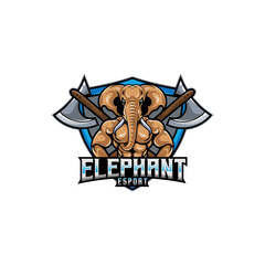 elephant mascot logo design vector illustration. can be used for the purposes of esport logos, streamer, etc.