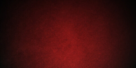 Red wall backdrop background with red faded border and old vintage grunge texture, marbled red painted background illustration for Christmas or valentines day.