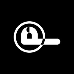 abstract flat circle letter p tech modern 