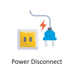 Power Disconnect vector flat Icon Design illustration. Miscellaneous Symbol on White background EPS 10 File