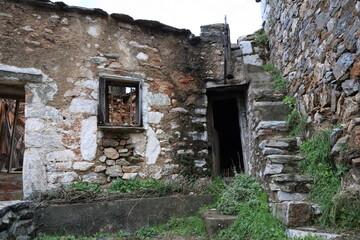 Fototapeta premium Greece Vatheia/ Vathia an old village. Vathia on Mani Peninsula, Laconia Peloponnese in Europe.