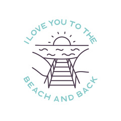 Vector emblem with funny quote and sea image